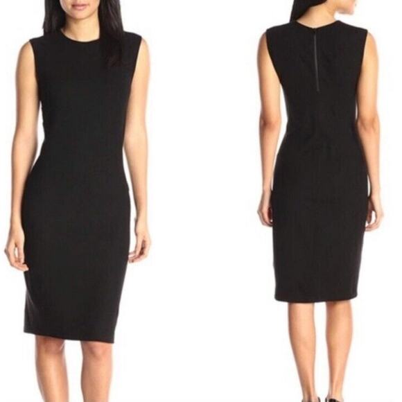 Vince Dresses & Skirts - Vince. Sleeveless Knit Stretch Back Zip Sheath Dress Black Women's Size Medium